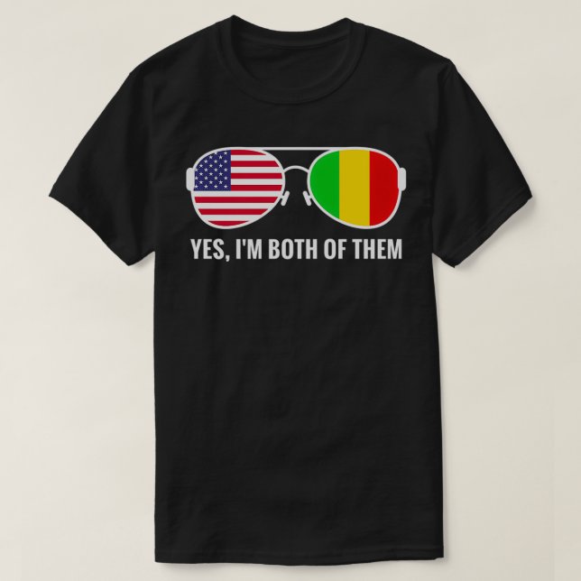 USA Mali Flag Sonnenbrille Malischer amerikanische T-Shirt (Design vorne)