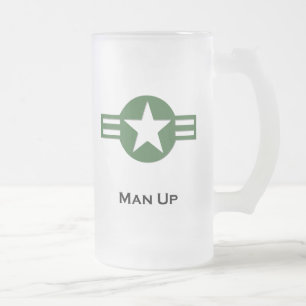USA Man Up Green Mattglas Bierglas