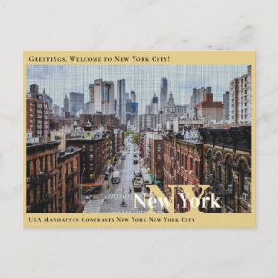 USA Manhattan Kontraste New York New York City  Postkarte