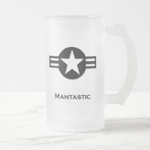 USA Mantastisch schwarz Mattglas Bierglas