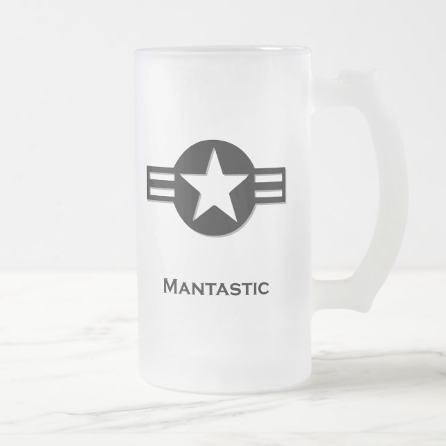 USA Mantastisch schwarz Mattglas Bierglas (Rechts)