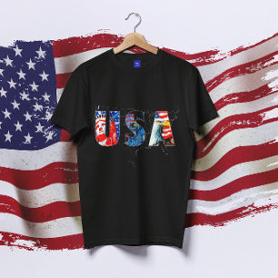 USA Map American Flag 4. Juli Unabhängigkeitstag T-Shirt