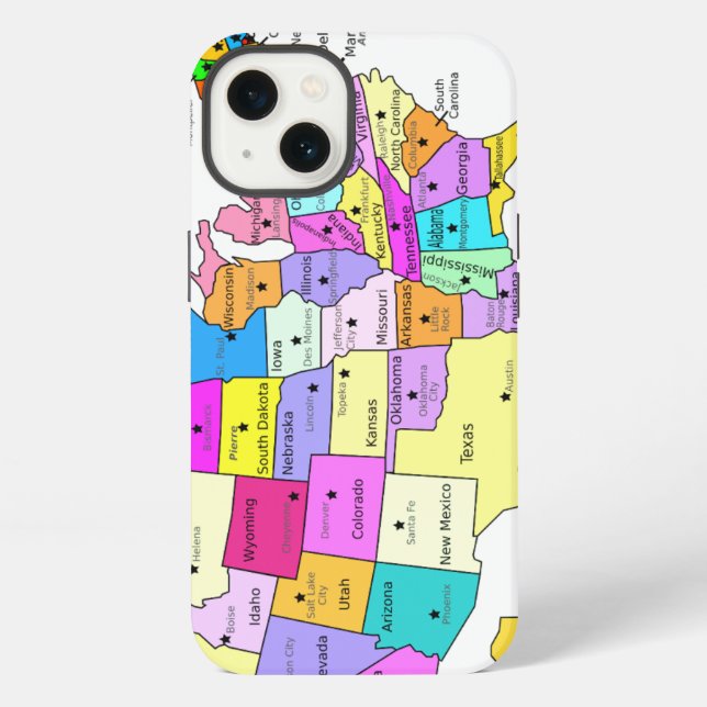 USA Map Covered iPhone Hülle (Rückseite)