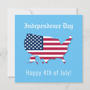 USA Map Flag Independence Day 4. Juli Card