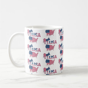 USA Map Flag Politisch-Demokratisches Party Donkey Kaffeetasse