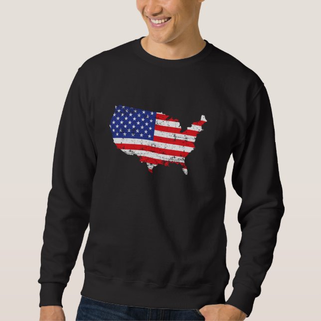 USA Map Flag Sweatshirt (Vorderseite)