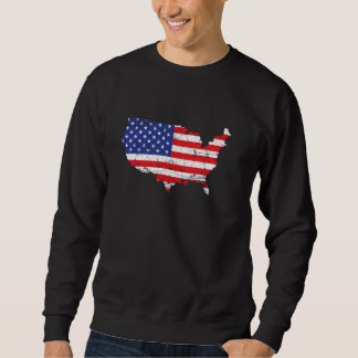 USA Map Flag Sweatshirt