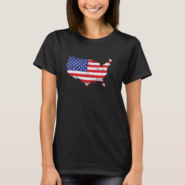 USA Map Flag T-Shirt (Vorderseite)