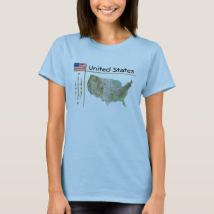 USA Map + Flag + Titel T - Shirt