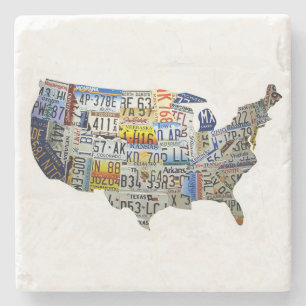USA Map Marble Untersetzer