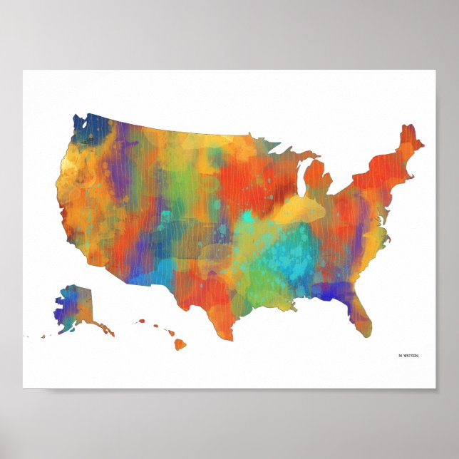 USA MAP - Poster (Vorne)