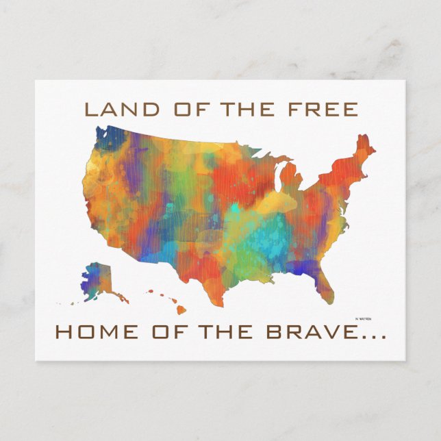 USA MAP - Postkarte (Vorderseite)