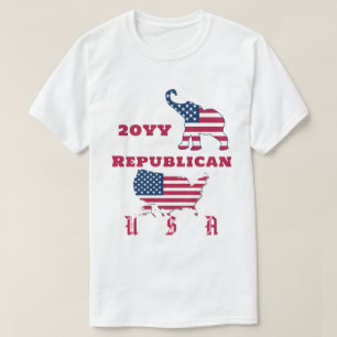 USA Map republikanisches Party Elephant bei der Fl T-Shirt