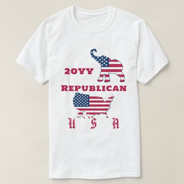 USA Map republikanisches Party Elephant bei der Fl T-Shirt (Design vorne)
