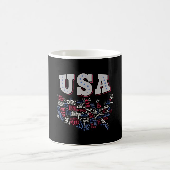 USA Map U.S. Staaten Amerika Kaffeetasse (Mittel)