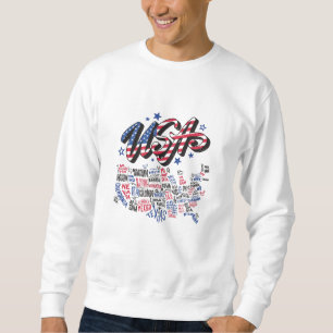 USA Map U.S. Staaten Amerika Sweatshirt