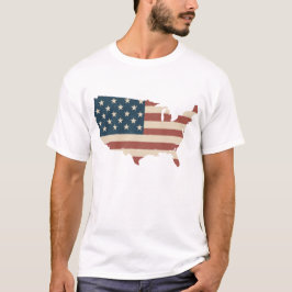 USA map Vintag American flag tee