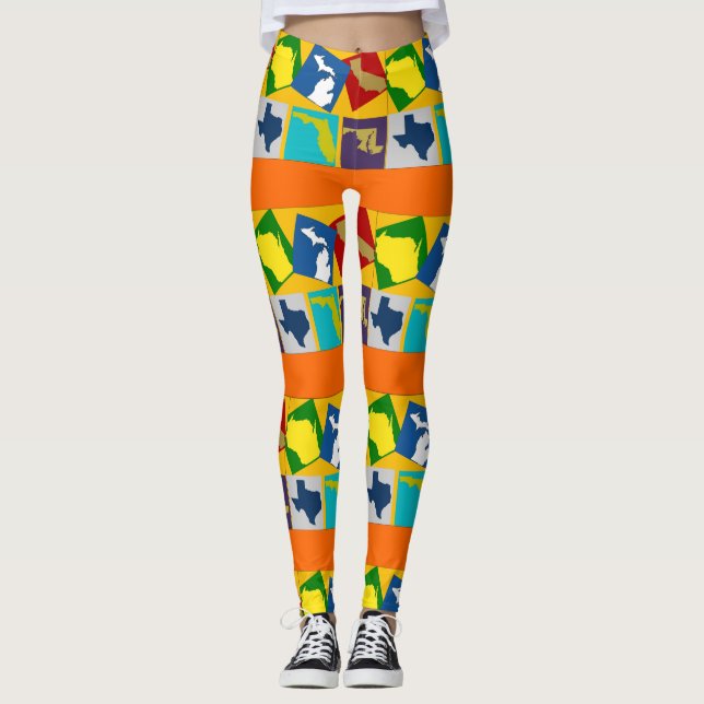 USA MAPS LEGGINGS (Vorderseite)