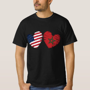 USA Marokko Flagge Herkunfts-Marokkanischer Amerik T-Shirt