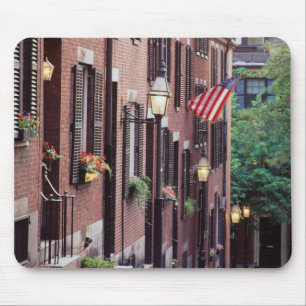 USA, Massachusetts, Boston, Häuser entlang Eichel Mousepad