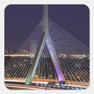 USA, Massachusetts, Boston. Leonard Zakim Quadratischer Aufkleber