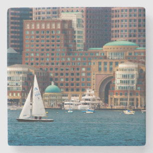 USA, Massachusetts. Boston Wasserfront Skyline 2 Steinuntersetzer