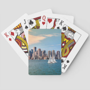 USA, Massachusetts. Boston Wasserfront Skyline 3 Spielkarten