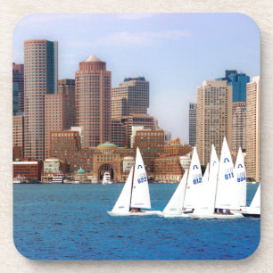 USA, Massachusetts. Boston Wasserfront Skyline 4 Untersetzer