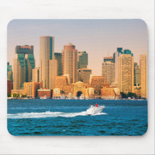 USA, Massachusetts. Boston Waterfront Panorama Mousepad