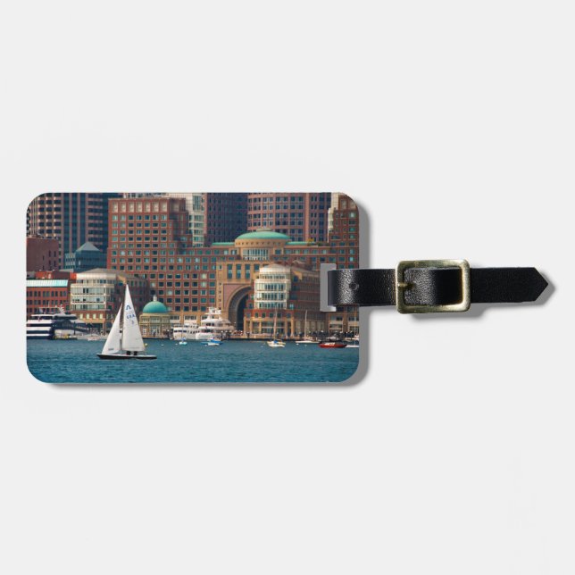 USA, Massachusetts. Boston Waterfront Skyline 2 Gepäckanhänger (Vorderseite horizontal)