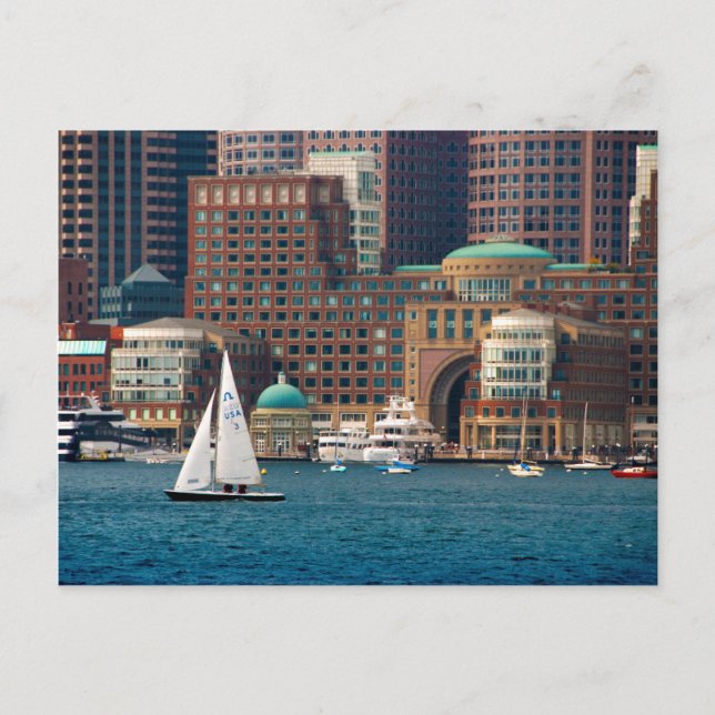 USA, Massachusetts. Boston Waterfront Skyline 2 Postkarte (Vorderseite)