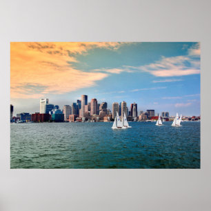 USA, Massachusetts. Boston Waterfront Skyline 3 Poster