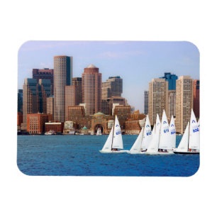 USA, Massachusetts. Boston Waterfront Skyline 4 Magnet