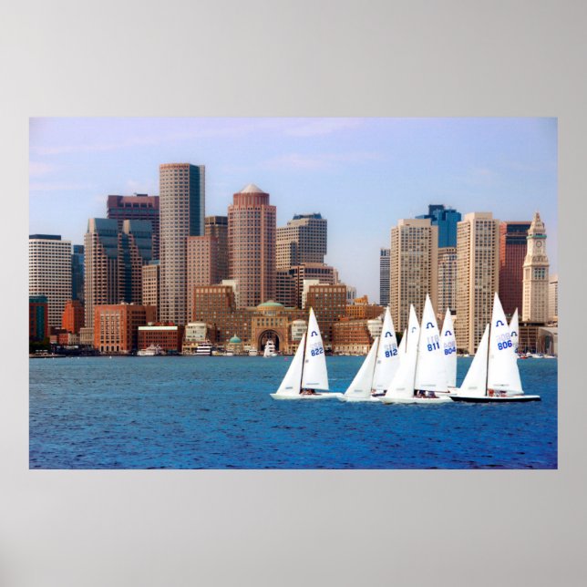 USA, Massachusetts. Boston Waterfront Skyline 4 Poster (Vorne)