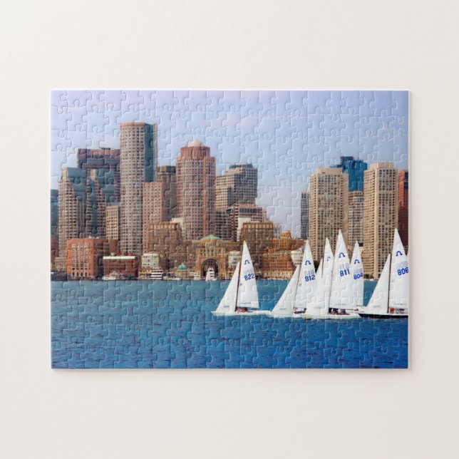 USA, Massachusetts. Boston Waterfront Skyline 4 Puzzle (Horizontal)