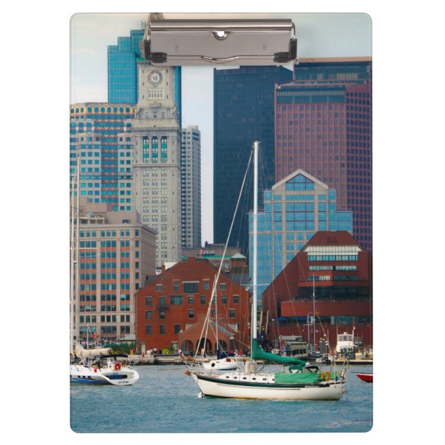 USA, Massachusetts. Boston Waterfront Skyline Klemmbrett (Vorderseite)