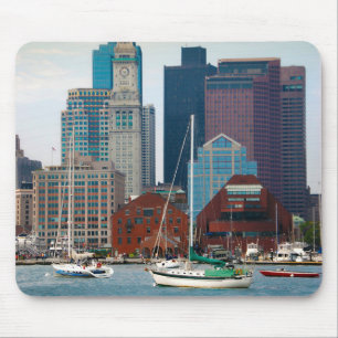 USA, Massachusetts. Boston Waterfront Skyline Mousepad