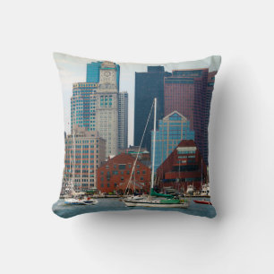 USA, Massachusetts. Bostons Wasserfront-Skyline Kissen