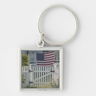 USA, Massachusetts, Gloucester: Patriotischer Zaun Schlüsselanhänger