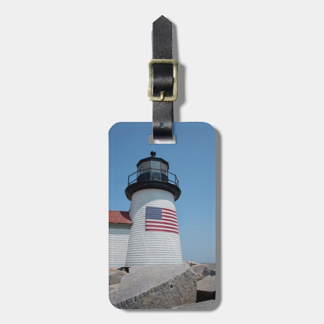 USA, Massachusetts, Nantucket. Blende Gepäckanhänger (Vorderseite vertikal)