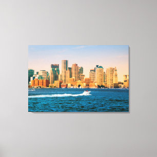 USA, Massachusetts. Panorama der Bostoner Uferprom Leinwanddruck