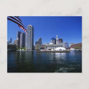 USA, Massachusetts, Skyline von Boston und Financi Postkarte