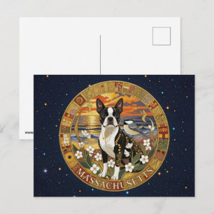 USA Massachusetts Staatssymbole Postkarte