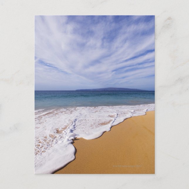 USA, Maui, Wailea, Surfen und Küstenlinie Postkarte (Vorderseite)