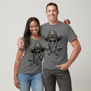 USA Mechaniker gekreuzte Kolben Totenkopf T-Shirt
