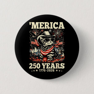 USA Merica Katze 4. Juli 250 Jahre 1776 2026 Button