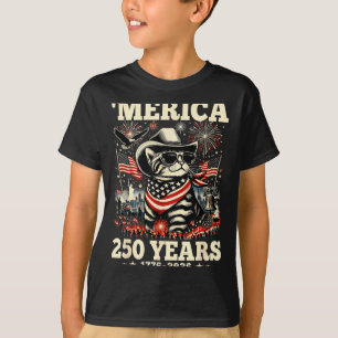 USA Merica Katze 4. Juli 250 Jahre 1776 2026 T-Shirt
