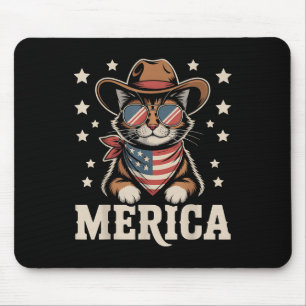 Usa Merica Katze 4. Juli Männer Frauen Kinder Lust Mousepad