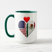USA Mexico Herz Flaggen Spanisch Hispanisches Erbe