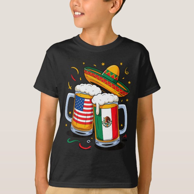 Usa Mexiko Bier Cinco de Mayo  T-Shirt (Vorderseite)